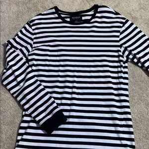 Black and White Striped Pacsun Long Sleeve T Shirt